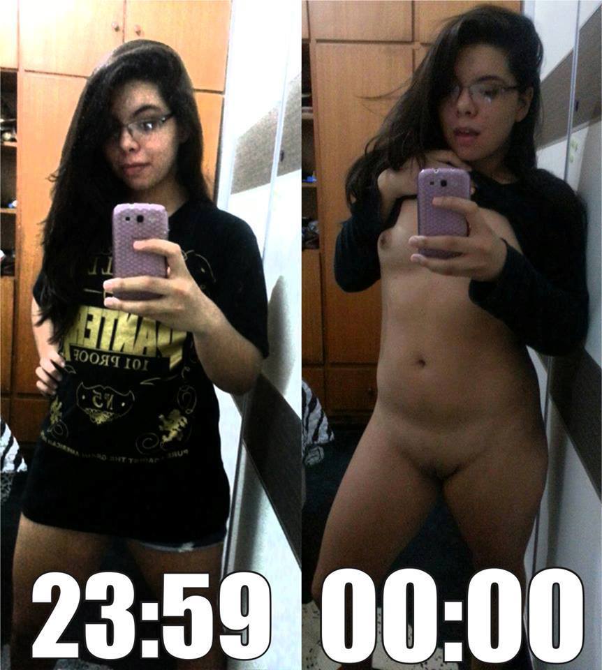 Голые бразильские любительские девушки в зеркале